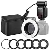 K&F Concept TTL Ringblitz Makro Blitz Ring Blitzgeräte für Canon SLR/DSLR mit AF-Hilfslicht...