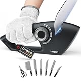 longzon Messerschärfer, 5-in-1 Stufen Einstellbarer Knopf Manuelle Messerschleifer mit...