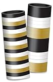 Folat 63761 Luftschlangen-BlackGold HNY-4 mm x 4 Meter-2 Stück-Silvester Deko, Neujahrs Party,...