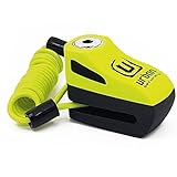 URBAN UR955Y Bremsscheibenschloss mit Erinnerungskabel, Universal Motorrad Scooter Roller Fahrrad