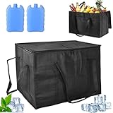 75 L Groß Kühltasche, Faltbar Picknicktasche, Kühltasche mit 2 Kühlboxen, Wiederverwendbare...