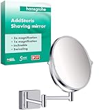 hansgrohe Addstoris - Kosmetikspiegel, Schminkspiegel, Rasierspiegel mit 3-fach Vergrößerung,...