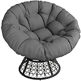 Yaheetech Papasansessel 360° Drehbar, Gemütlicher Loungesessel Outdoor Rund mit 18 cm Dicke...