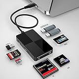 USB C USB 3.0 Multi Card Reader Hub, 8-in-1 CF/SD/TF/XD/MS Speicherkartenadapter 5Gbps mit Extra 3...