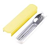 Niedliches Geschirr-Set, 4-teilig, Edelstahl, Besteck, Reise-Picknick-Gabel, Edelstahllöffel,...