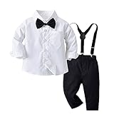 Baby Jungen Taufanzug Gentleman Bekleidungssets,Kinder Festliche Kleidung 4tlg Langärmeliges Shirt...