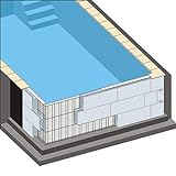 Rechteck Pool 600 x 300 x 150 cm EPS 30 | Grund-Set | inkl.Vlies und Poolfolie blau | ausgebildete...