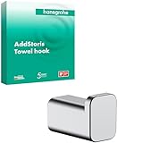 hansgrohe AddStoris - Handtuchhaken, Handtuchhalter, Bademantelhaken, verdeckte Befestigung,...