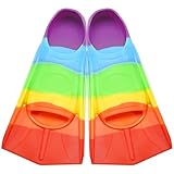 Schwimmflossen Kinder, Kurze Flossen Kinder, 100% Silikon Schnorchelflossen, Kurzschwimmflossen für...