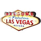 DiiliHiiri Leuchtschild Las Vegas Retro — 50er Jahre Haus Dekoration Schild, Wandschild im...