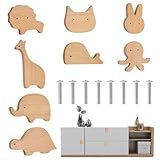 Schrankknöpfe Holz fur Kinderzimmer, 8 PCS Holzgriffe für Schränke, Möbelknöpfe Holz,...