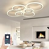 LED Deckenleuchte Φ80cm Weiß, mit Memory Funktion, Deckenleuchte Wohnzimmer Dimmbar mit...