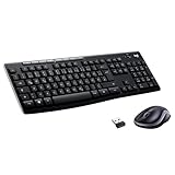 Logitech MK270 Kabelloses Set mit Tastatur und Maus für Windows, 2,4 GHz kabellos, Kompakte Maus, 8...