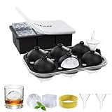 Ankway 2er Set Große Eiswürfelform Silikon, 5cm 6 Fach Eiswürfelbehälter Silikon mit Trichter,...