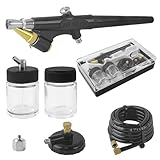 Airbrush Set, Airbrushpistole mit Luftansaugadapter und Luftdruckschalter, 15-50 PSI Lackierpistole...