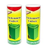 Reinex 2x500g BIOTONNENPULVER Mülleimer-Pulver Vorbeugen gegen Gerüche Maden Bio Abfalltonne...