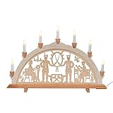 Dekohelden24 Wunderschöner Schwibbogen, 7-flammig, Motiv: Bergleute, ca. 59 x 4 x 37 cm