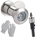 Türspion, 16mm, Spio, Verstellbare Länge, mit Weitwinkel 200 Grad und vernickelter Kappe, für...