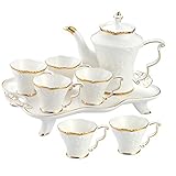 Europäisches Elegantes Retro-Teetassen-Set, 8-teiliges Becherset aus Knochen, modernes...