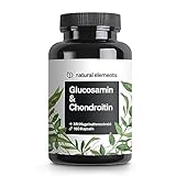 Glucosamin & Chondroitin – 180 Kapseln – mit Vitamin C für eine normale Kollagenbildung* –...