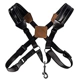 Rayzm Saxophongurt/Saxofongurt,Universal Doppel-Schultergurt aus Leder für Saxofon,Verstellbarer...