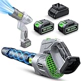 Akku Laubbläser kabellos - 500000 U/min, 2 Batterien, 5-stufig einstellbar, Akku Gebläse für...