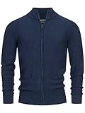 Indicode Herren INWestmoon Strickjacke mit Stehkragen | Fein-Strick Cardigan aus Baumwollgemisch...