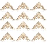 KSJEHW 12 Stücke Holz Geschnitzte Ecke Onlay Applique, Ornament Wandornamente Holz Applique, Lange...