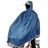sorliva Regenponcho für Camping Fahrrad Regenmantel Regenschutz mit Kapuze, Poncho-Meeresblau