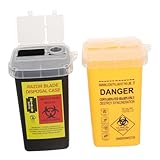 FRCOLOR 2 Stück Sharps Entsorgungsbehälter Kunststoff Mini Kanülenabwurfbehälter Kompakt Leicht...