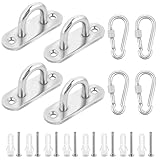 Augplatte Edelstahl und Karabiner, 4 Stück Deckenhaken, Decksplatte mit Dehnungsrohr und Schrauben,...