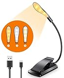 CIRYCASE Leselampe Buch Klemme, 7 LEDs USB Wiederaufladbare Buchlampe, Augenschutz Dimmbare Mini...