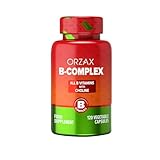 Orzax Vitamin B Komplex, Hochdosiert - 120 Kapseln - alle 8 B-Vitamine (B1, B2, B3, B5, B6, B7, B9,...