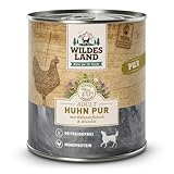 Wildes Land - Nassfutter für Hunde - Huhn PUR - 6 x 400 g - mit Distelöl - Getreidefrei - Extra...