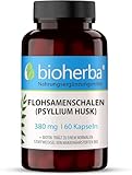 Flohsamenschalen Kapseln - 380 mg, 100 Stück - Gemahlen Reines Psyllium Husk Pulver und Biotin für...