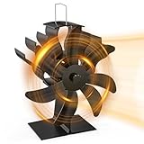UZIMOO Kaminventilator, 7 Blättern Ofenventilator ohne Strom Leiser Betrieb, Holzofenventilator...