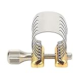 Altsaxophon-Ligatur Saxophon-Mundstück-Clip Edelstahl-Schraubeneinstellung Saxophon-Ligatur mit...