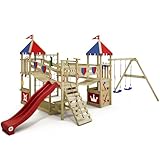WICKEY Spielturm Ritterburg Smart Queen mit Schaukel & Rutsche, Outdoor Kinder Kletterturm mit...