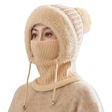 unilarinna Sturmhaube Mütze Damen 2026 Winter Neu Skimaske Balaclava Maske Strickmütze Wollmütze...