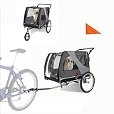 2-in-1 Hundefahrradanhänger Jogger bis 40kg - Fahrradanhänger für Hunde, Leichtlaufräder,...