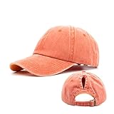 Ruyosn Basecap Damen Cap Zopf Kappe Vintage Atmungsaktiv Verstellbar Cappy für Pferdeschwanz Hip...