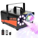 GuKKK Nebelmaschine Rauchmaschine Smoke Machine 13 Farben RGB Lichteffekt, 600W Mini Nebel Maschine...