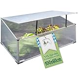 TTL Garden Frühbeet Aufsatz 100x60x40cm Alu & Polycarbonat - Hochbeet Kasten Mini Gewächshaus...