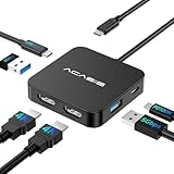 Laptop Docking Station Dual Monitor, ACASIS USB C Hub Dual HDMI, 100W PD, 2 HDMI Adapter 4K, 2 USB...