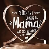 Juratar Weihnachtsgeschenke für Mama von Tochter & Sohn – Herz Acryl mit liebevollem Spruch –...
