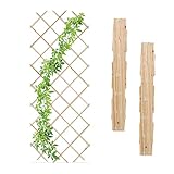 Relaxdays Rankgitter ausziehbar, 3er Set, Rankhilfe Kletterpflanzen, 180x90 cm, Garten, Balkon,...
