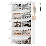 SONGMICS Schuhregal, Schuhschrank mit 10 Fächern, für Garderobe und Eingangsbereich, für bis zu...