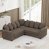 Tidyard L-Eckmodulsofa, modulares Kombi-Sofa mit Lenkenkissen, weicher Plush-Stoff, Tiefe Sitzbank...