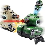 OBEST 2 Stück Ferngesteuertes Kampf Auto, 2.4 GHZ RC Schlacht Tankwagen, 360° Drehung...