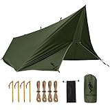 FREE SOLDIER Tarp Wasserdicht 3x3,2m Ultraleicht-Tarp Zeltplanen UV Schutz Camping Sonnensegel Zelt...